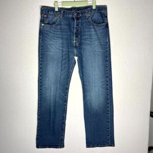 Levi Strauss & Co 501 Button Fly Jeans Dark Wash Mens W38 L30
